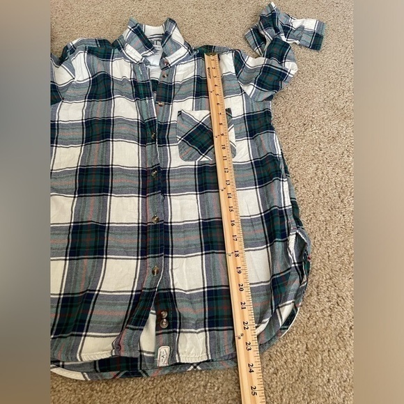 Vintage Women's American Eagle Boyfriend Fit Plaid Flannel Size Green‎ Small - Picture 4 of 7
